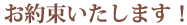 お約束いたします！